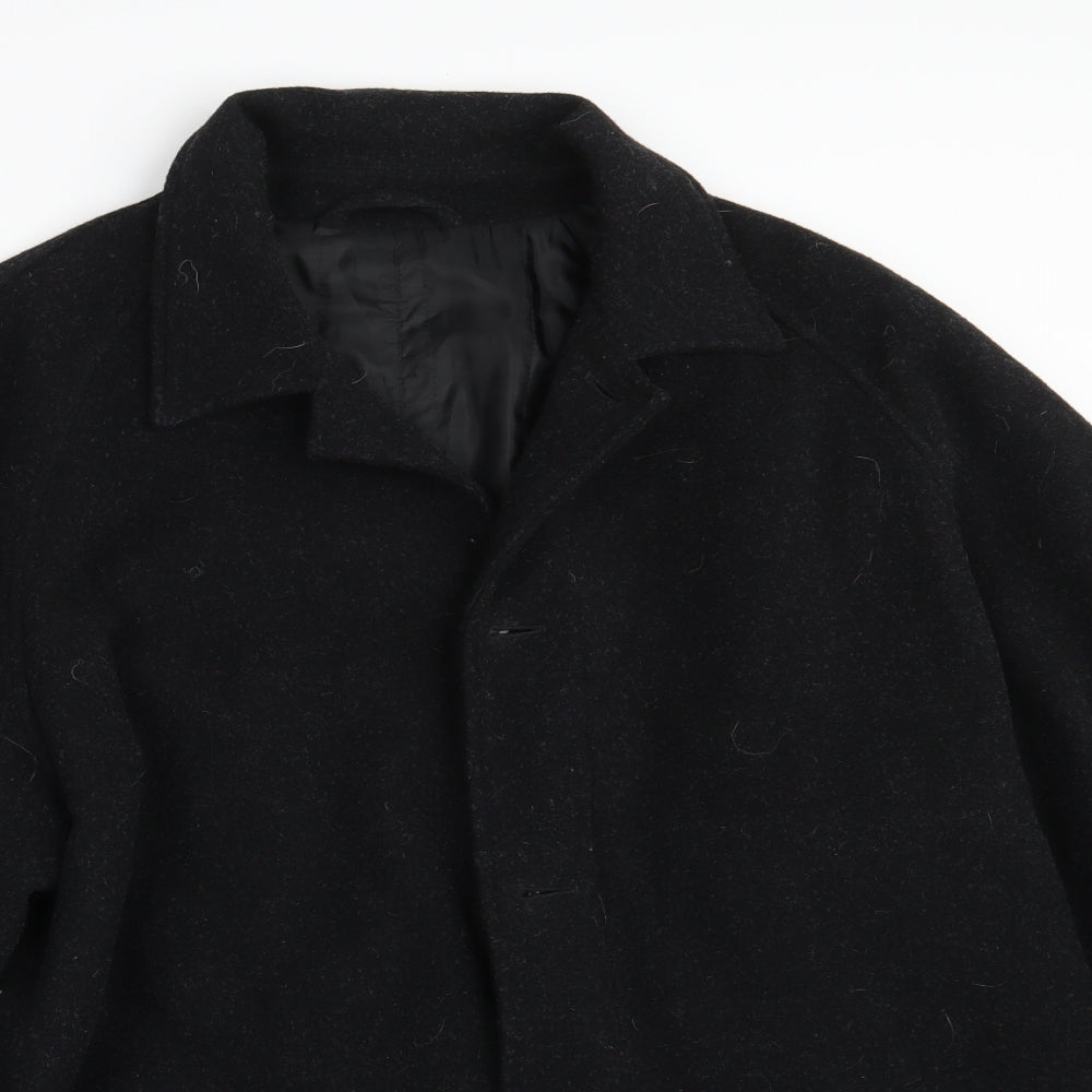 M&S Mens Black   Overcoat Coat Size L