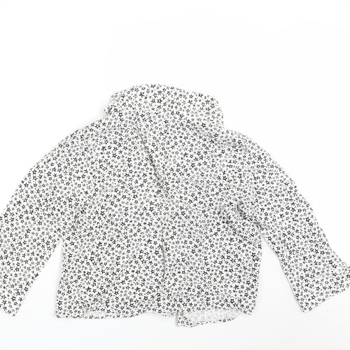 George Womens White Geometric  Basic Button-Up Size 12
