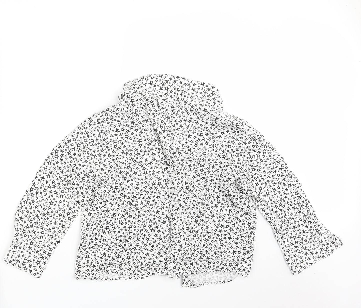 George Womens White Geometric  Basic Button-Up Size 12