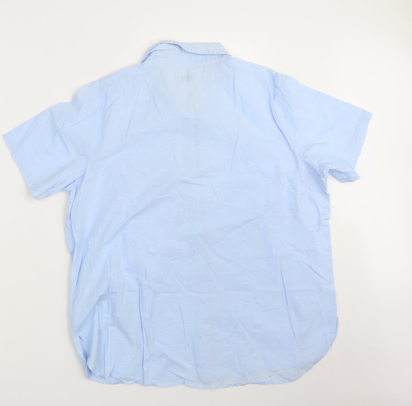 M&S Womens Blue Polka Dot  Basic Button-Up Size 18