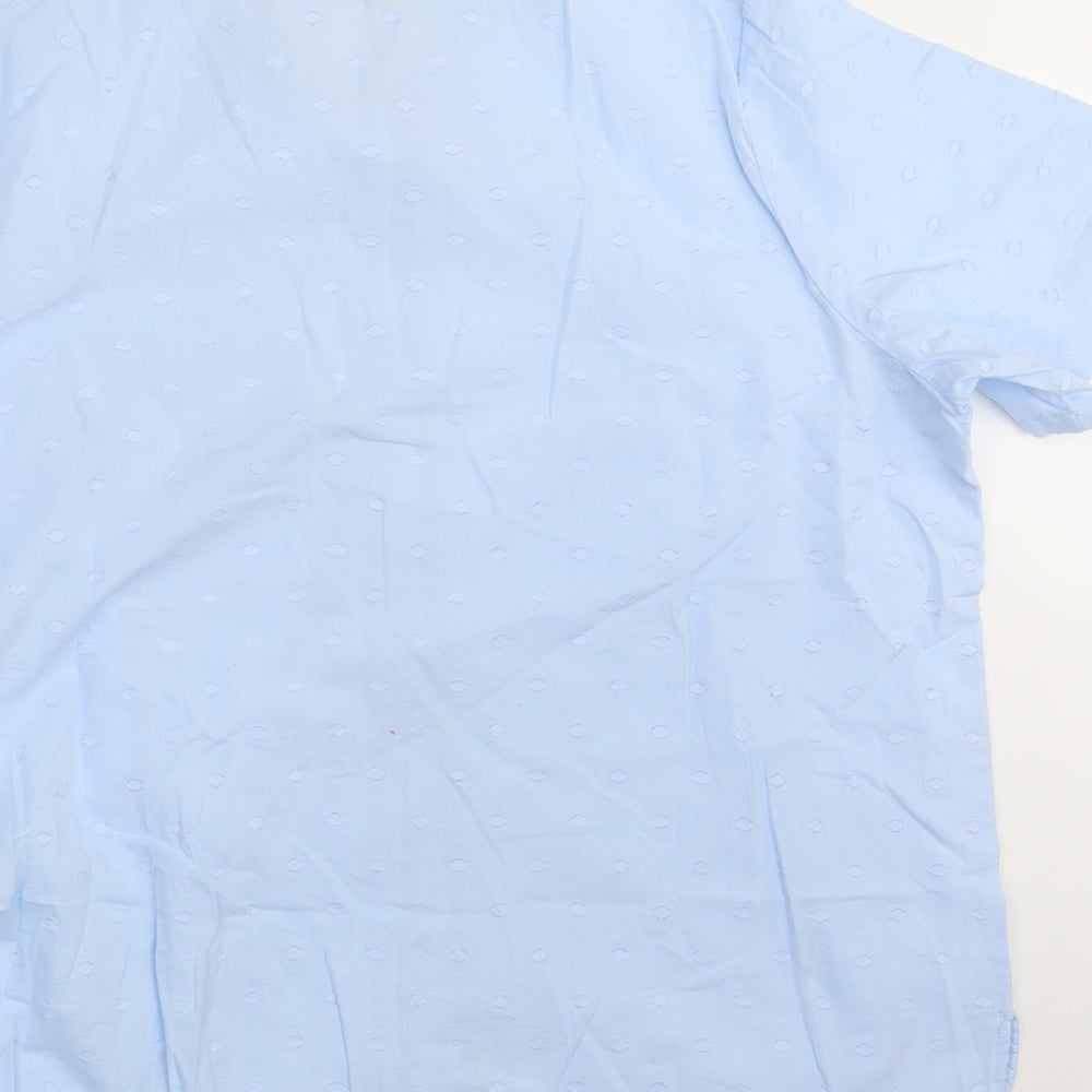 M&S Womens Blue Polka Dot  Basic Button-Up Size 18