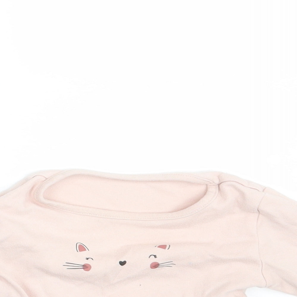 George Girls Pink   Basic T-Shirt Size 9-12 Months