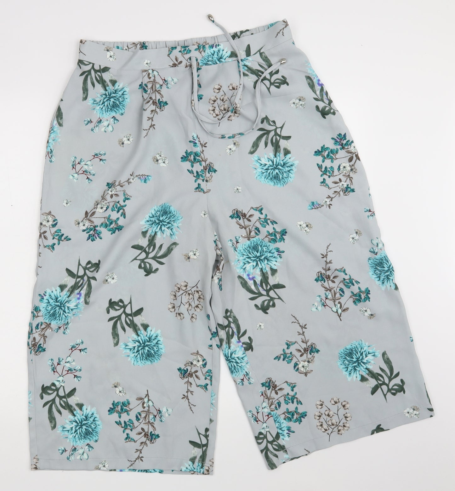 George Womens Grey Floral  Cut-Off Shorts Size 14