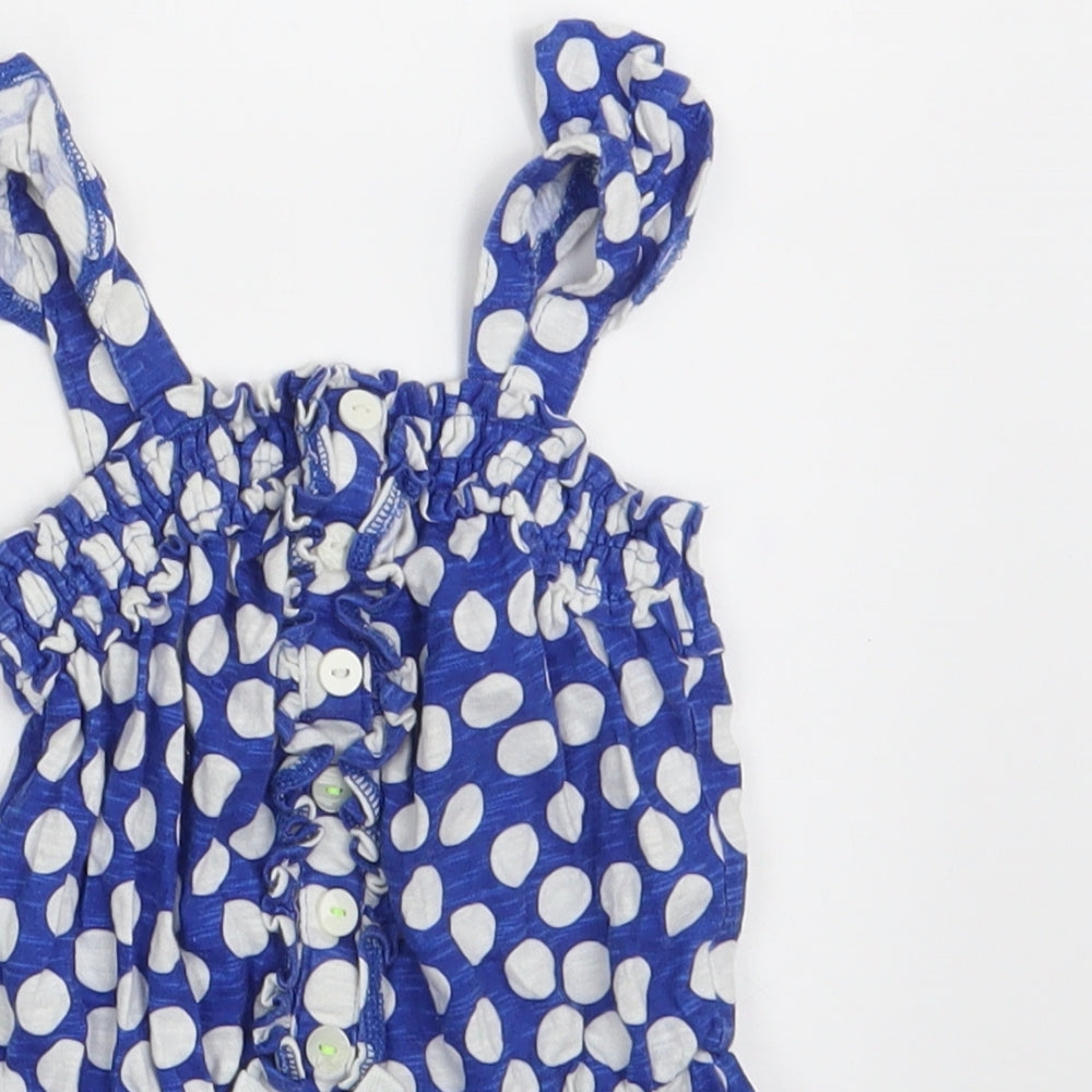 NEXT Girls Blue Polka Dot  Babygrow One-Piece Size 9-12 Months