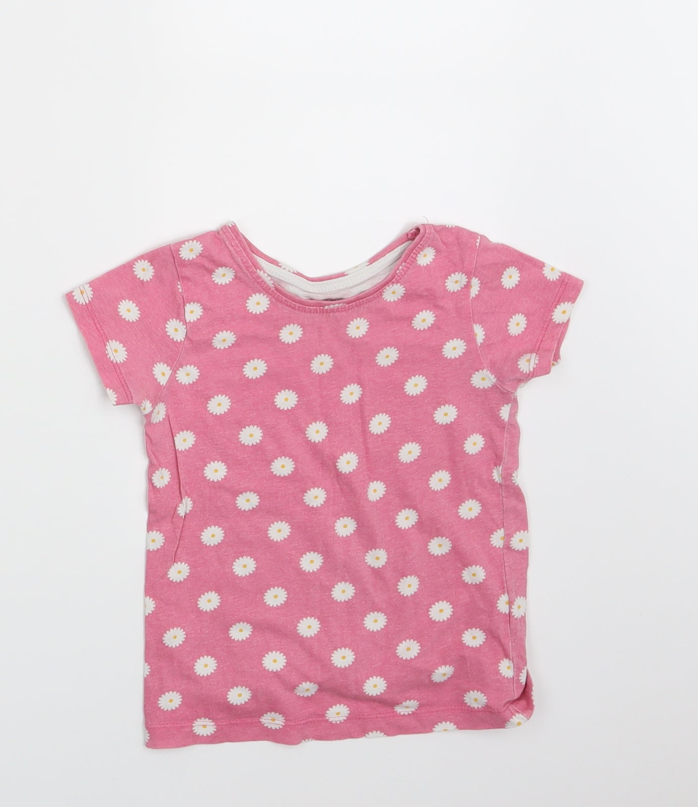 Primark Girls Pink Floral  Basic T-Shirt Size 3-4 Years