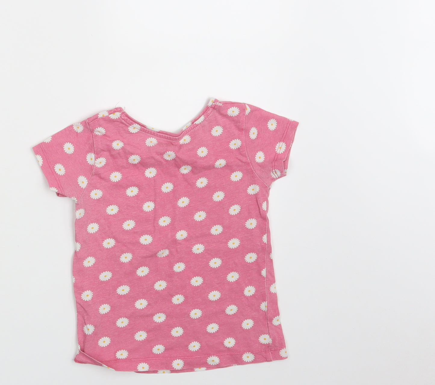 Primark Girls Pink Floral  Basic T-Shirt Size 3-4 Years