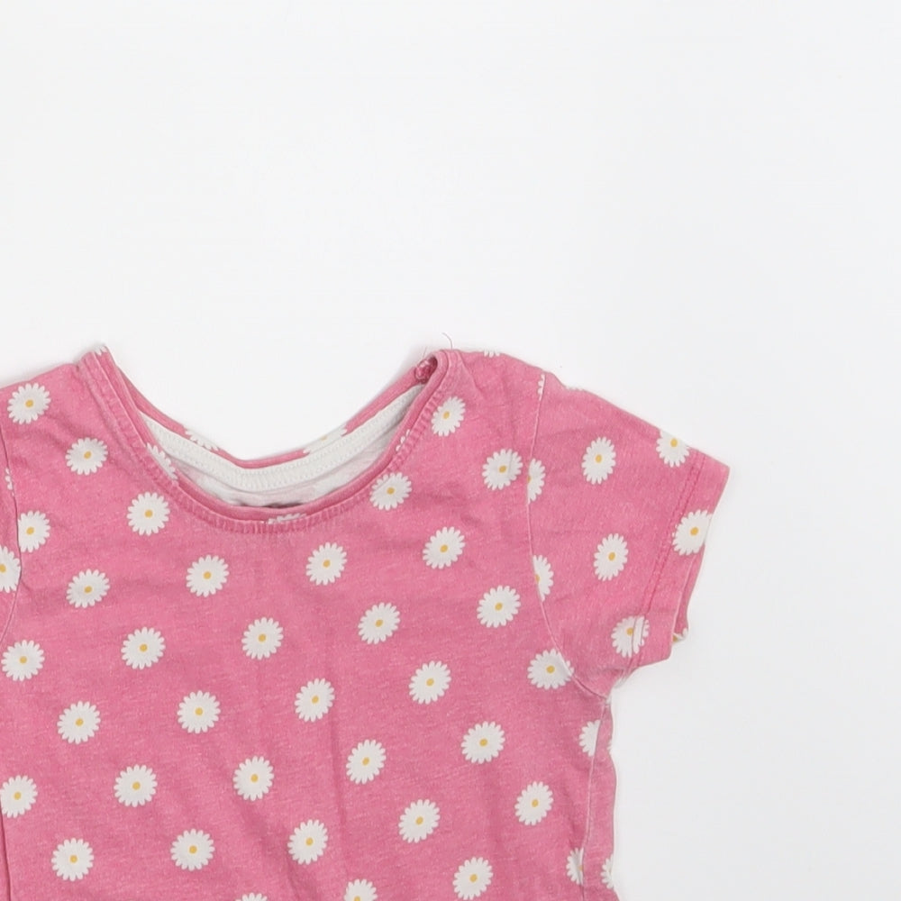 Primark Girls Pink Floral  Basic T-Shirt Size 3-4 Years