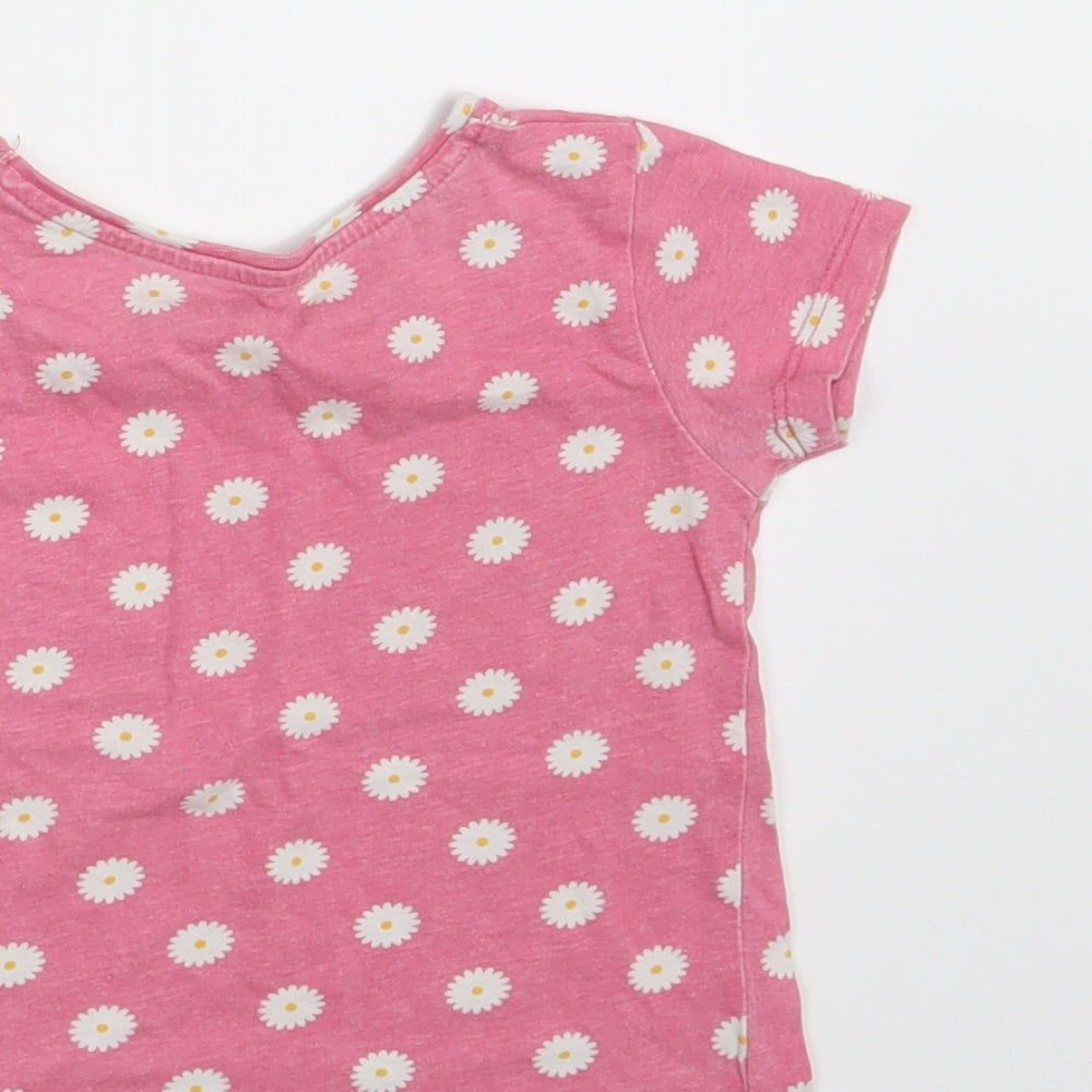 Primark Girls Pink Floral  Basic T-Shirt Size 3-4 Years