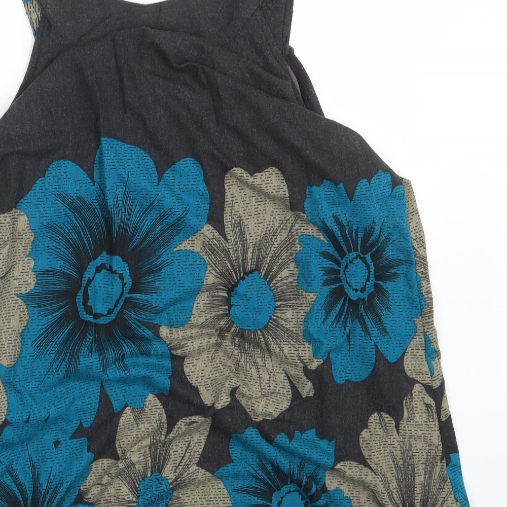 Pussycat London Womens Black Floral  T-Shirt Dress  Size L