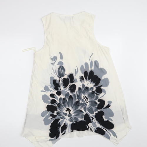 Autonomy Womens Ivory Floral  T-Shirt Dress  Size 16