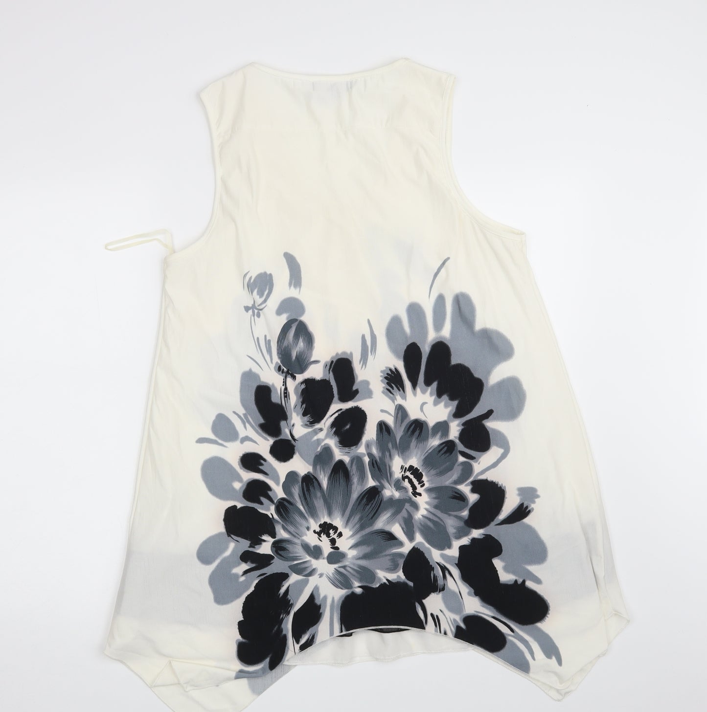 Autonomy Womens Ivory Floral  T-Shirt Dress  Size 16