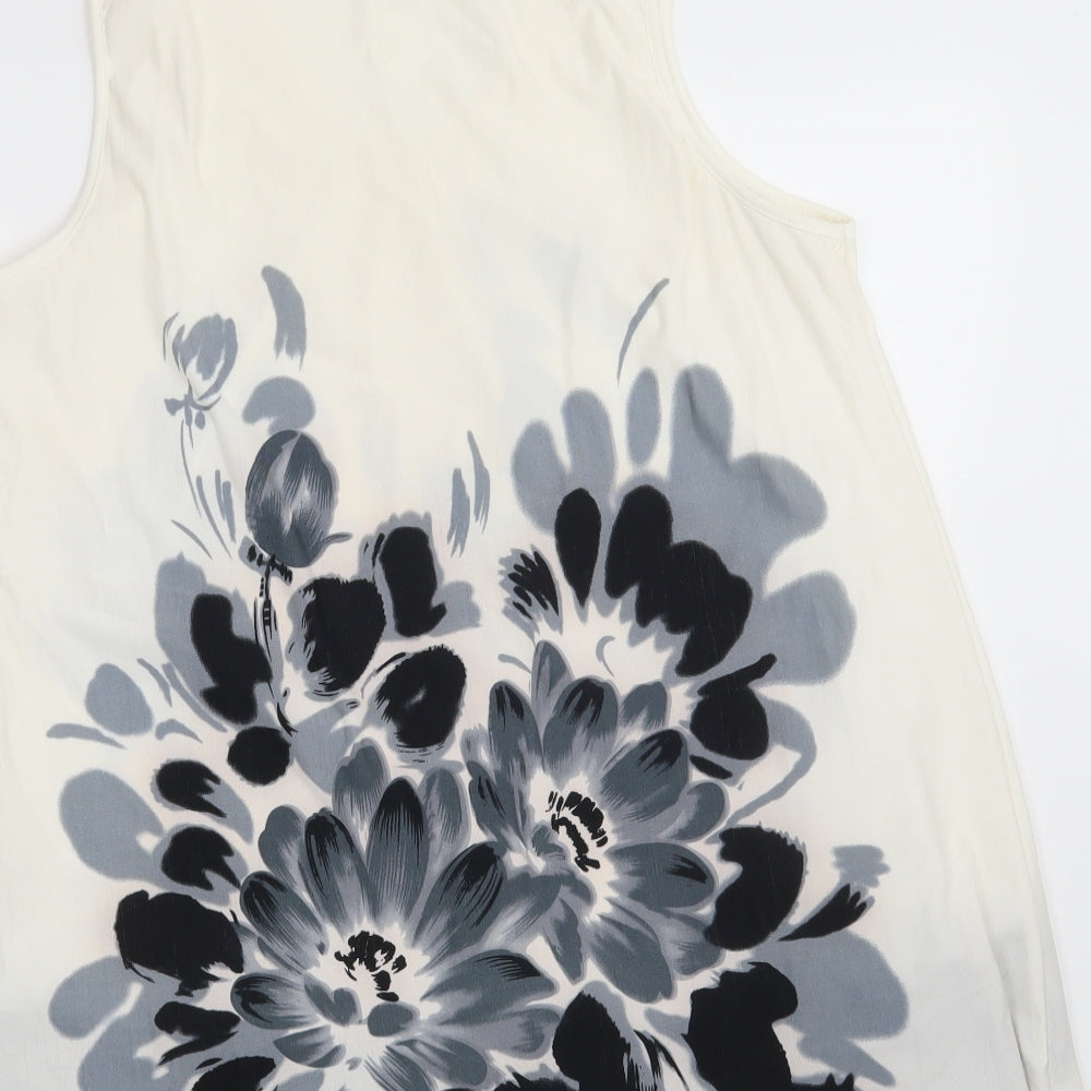 Autonomy Womens Ivory Floral  T-Shirt Dress  Size 16