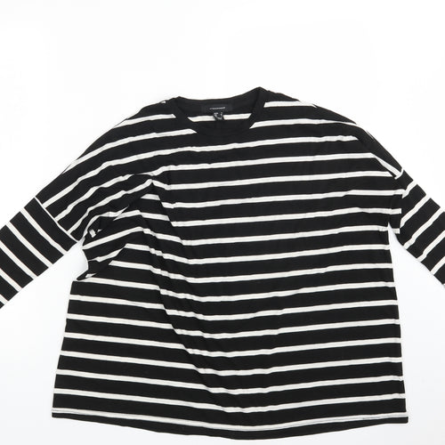 Atmosphere Womens Black Striped  Pullover Sweatshirt Size 8