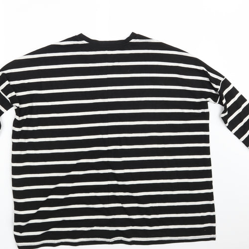 Atmosphere Womens Black Striped  Pullover Sweatshirt Size 8