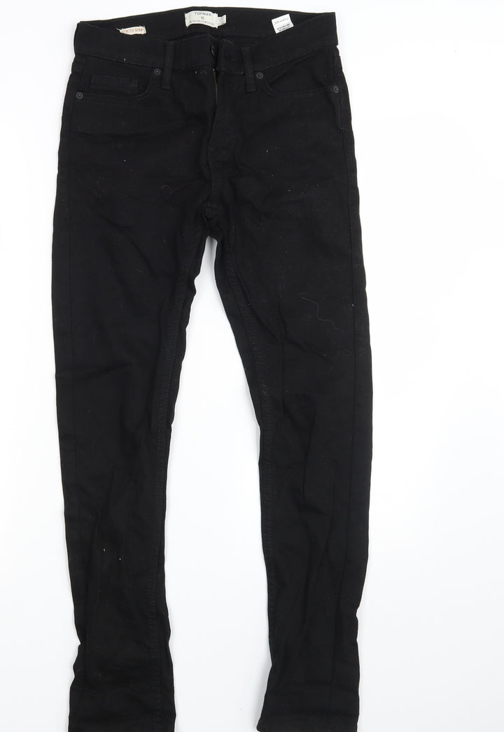 Topman Mens Black  Denim Skinny Jeans Size 28 in L28 in