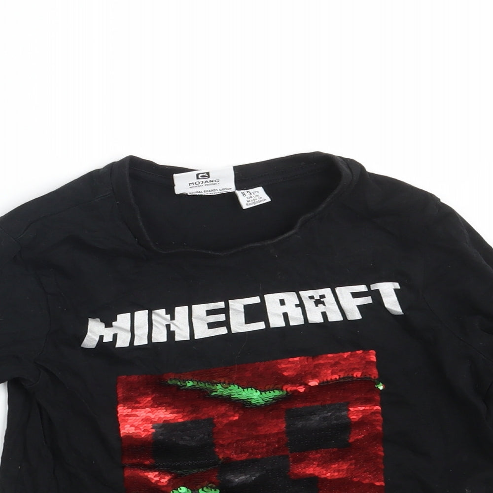 Primark Boys Black   Basic T-Shirt Size 8-9 Years  - Minecraft