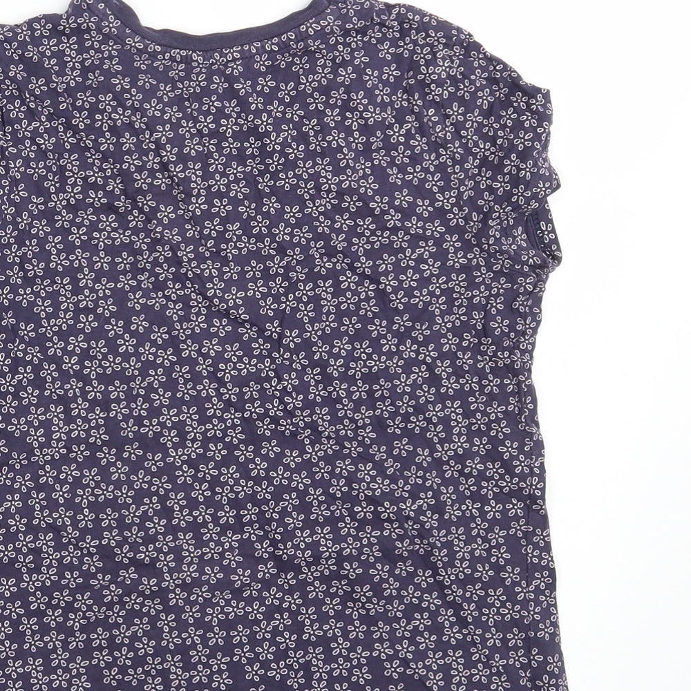 George Girls Blue Floral  Basic T-Shirt Size 8-9 Years
