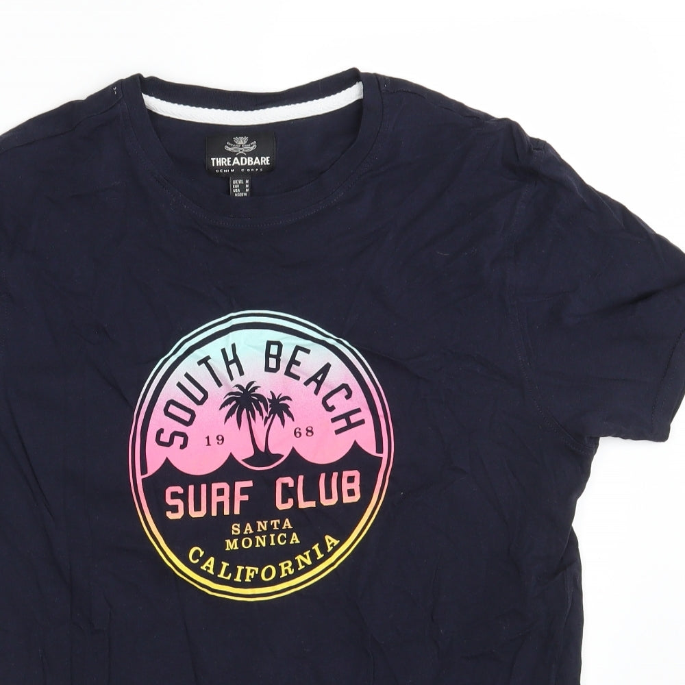 Threadbare Mens Blue    T-Shirt Size M