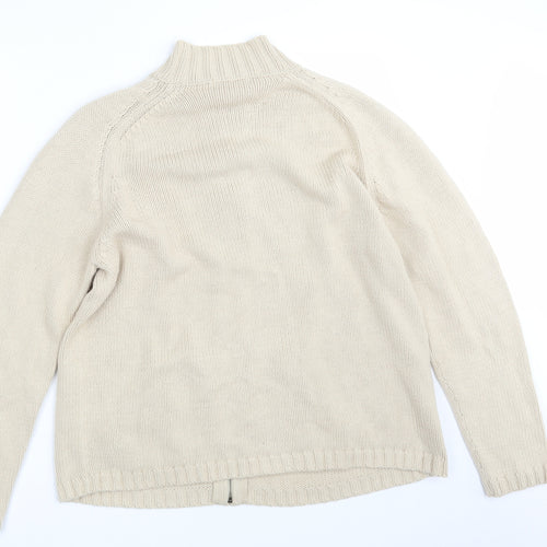 M&S Womens Beige  Knit Full Zip Jumper Size 20