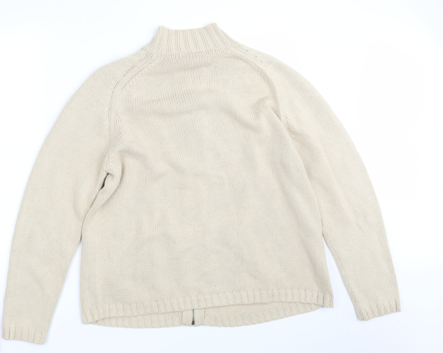 M&S Womens Beige  Knit Full Zip Jumper Size 20