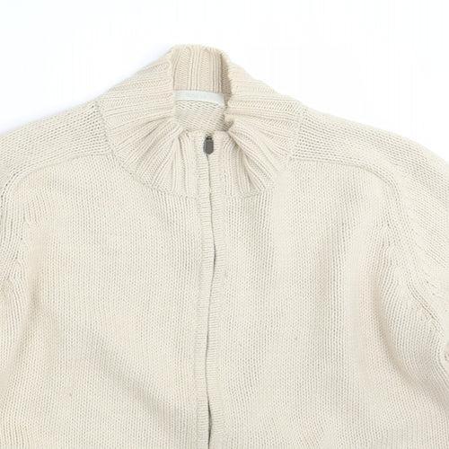M&S Womens Beige  Knit Full Zip Jumper Size 20