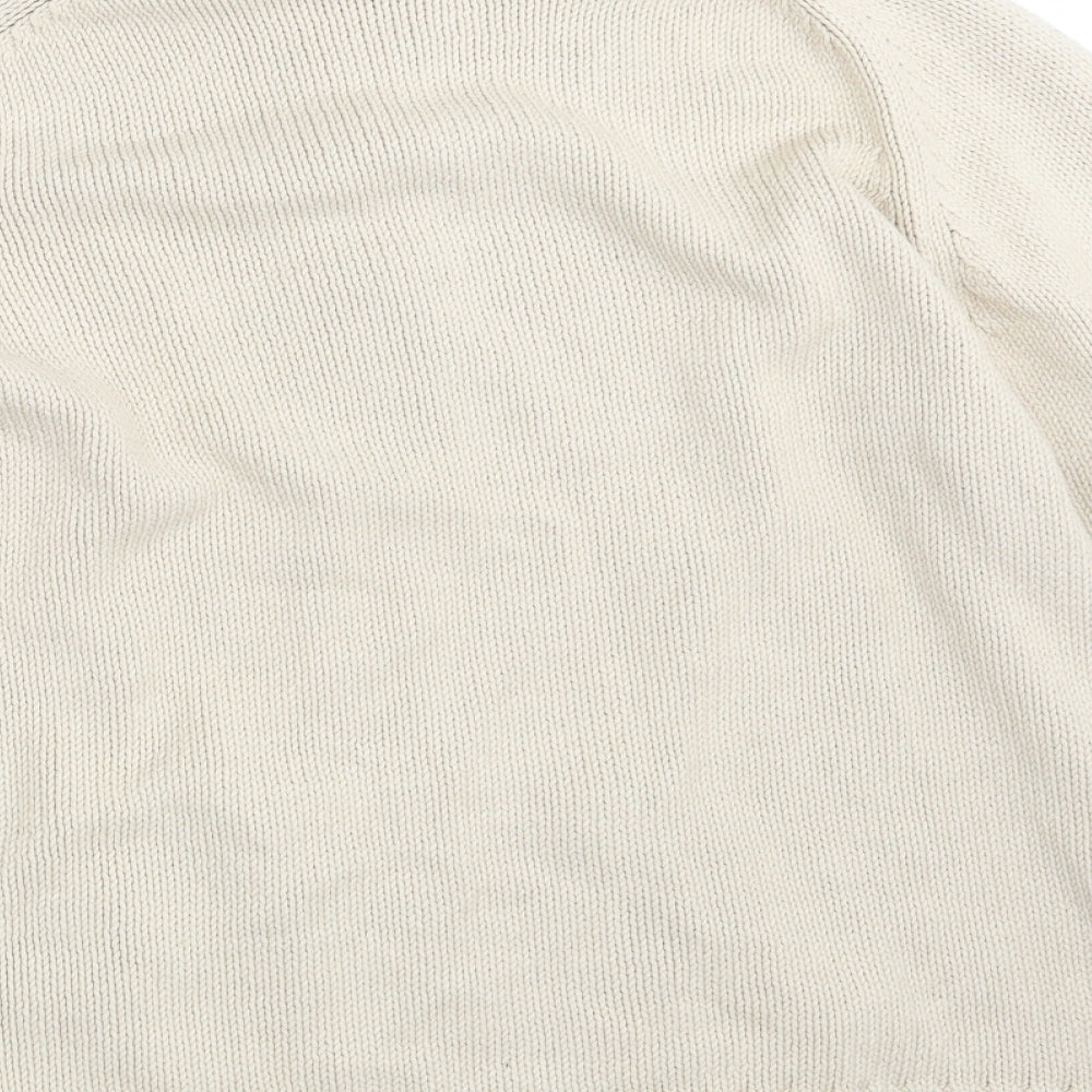 M&S Womens Beige  Knit Full Zip Jumper Size 20