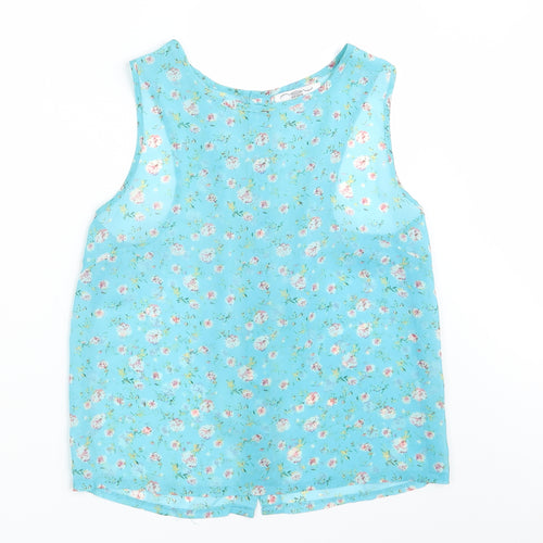 New Look Womens Green Floral  Basic Button-Up Size 10