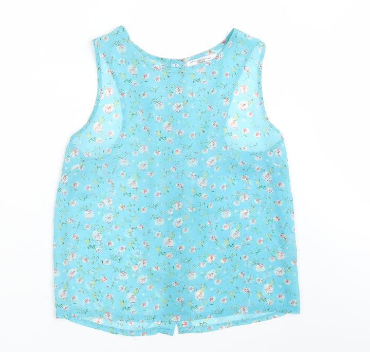 New Look Womens Green Floral  Basic Button-Up Size 10