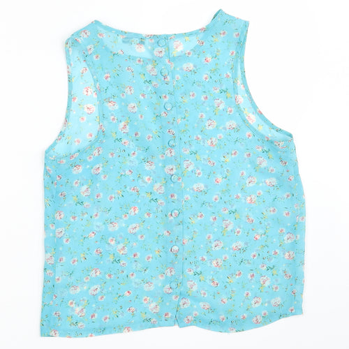 New Look Womens Green Floral  Basic Button-Up Size 10