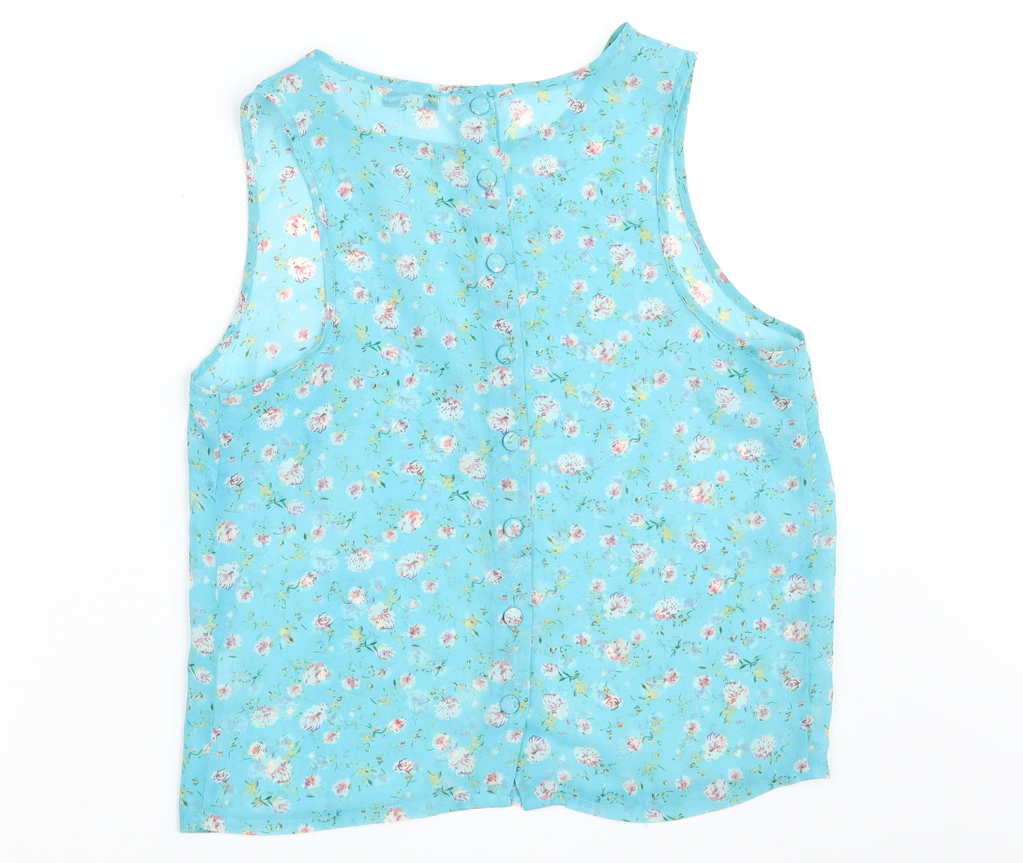 New Look Womens Green Floral  Basic Button-Up Size 10