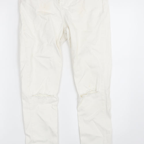 Topshop Womens Ivory  Denim Skinny Jeans Size 32 in L32 in
