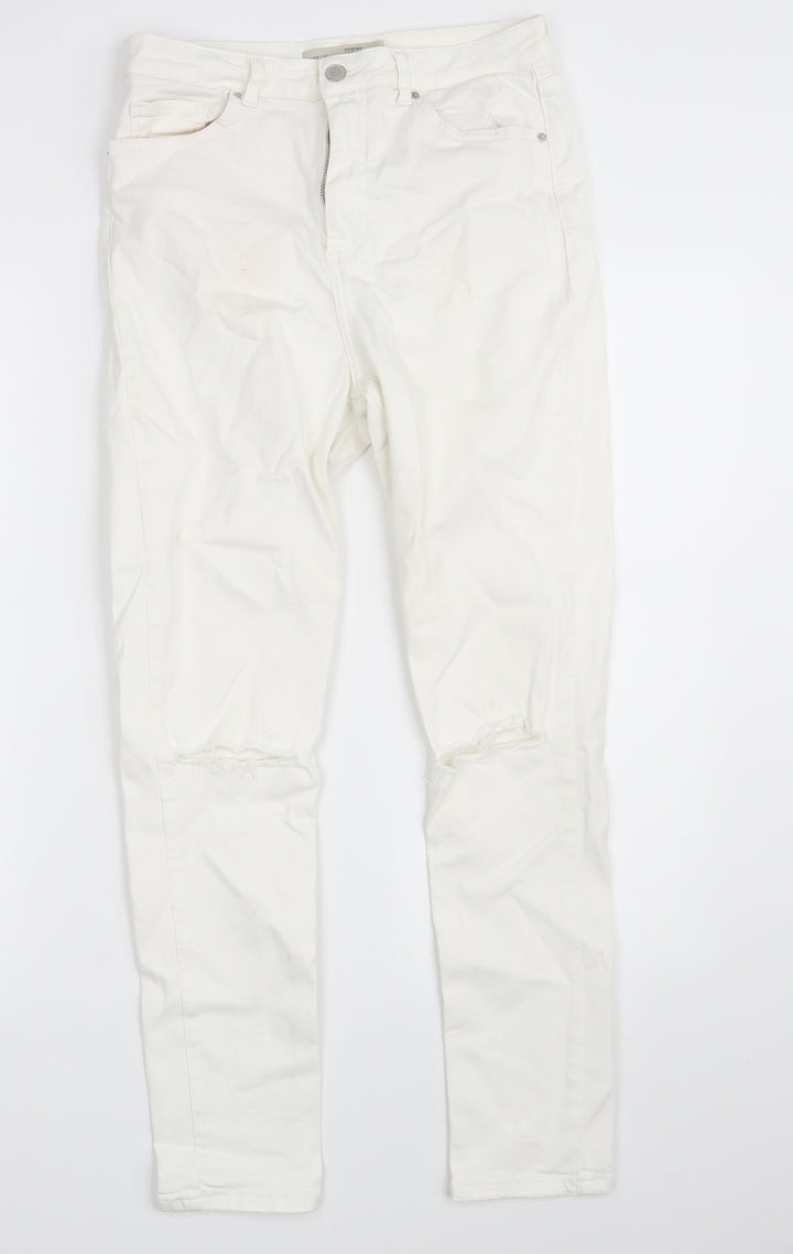 Topshop Womens Ivory  Denim Skinny Jeans Size 32 in L32 in