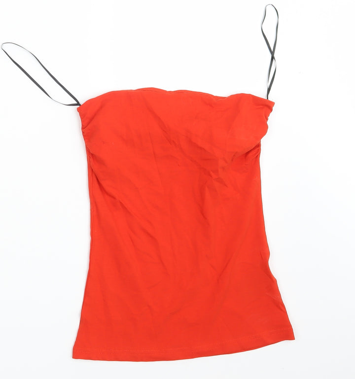 H&M Womens Red Cropped Tank Size XS