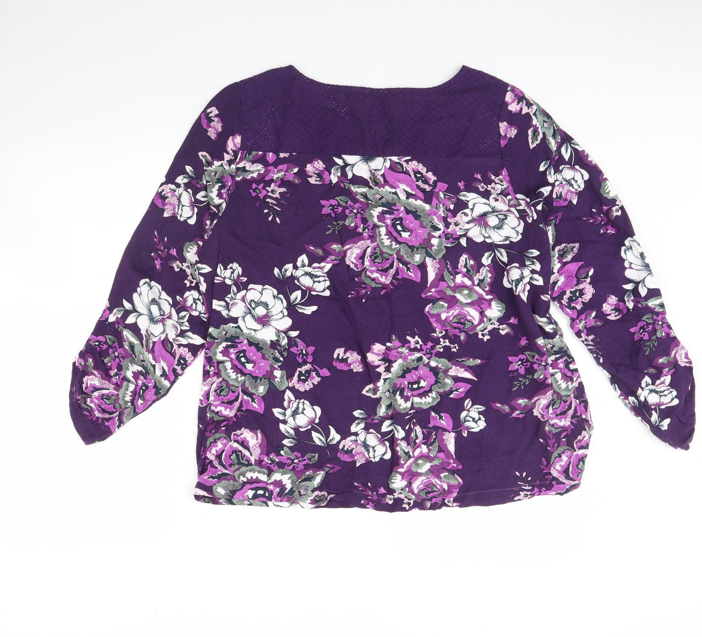Bonmarche Womens Purple Floral  Basic Blouse Size 16