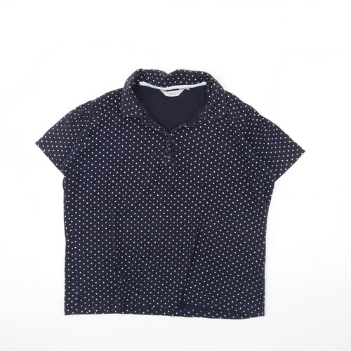 EWM Mens Blue Polka Dot   Polo Size L