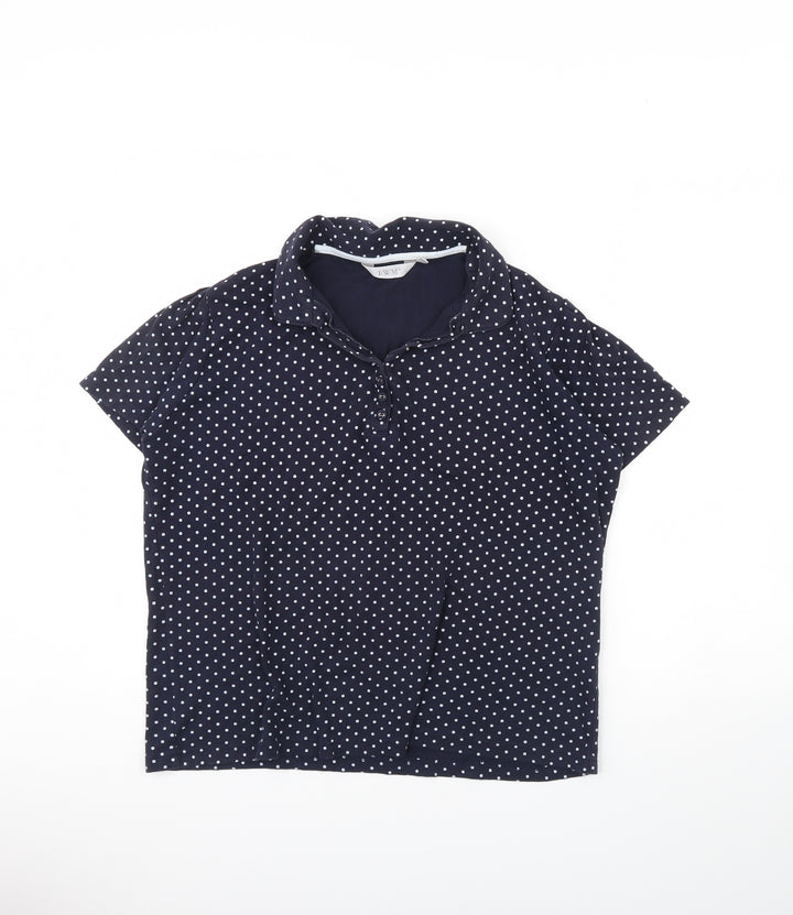 EWM Mens Blue Polka Dot Polo Size L