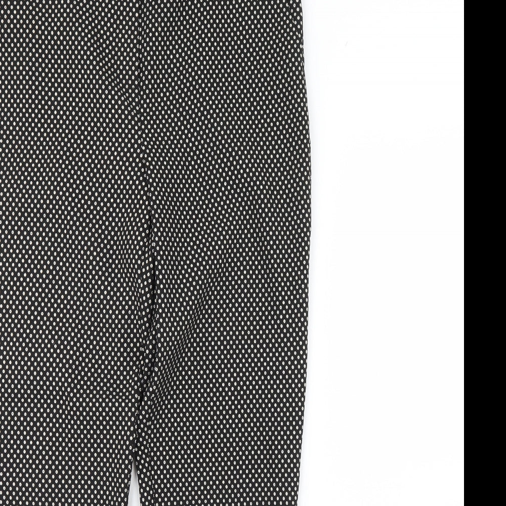 Dorothy Perkins Womens Black Polka Dot  Trousers  Size 14 L31 in