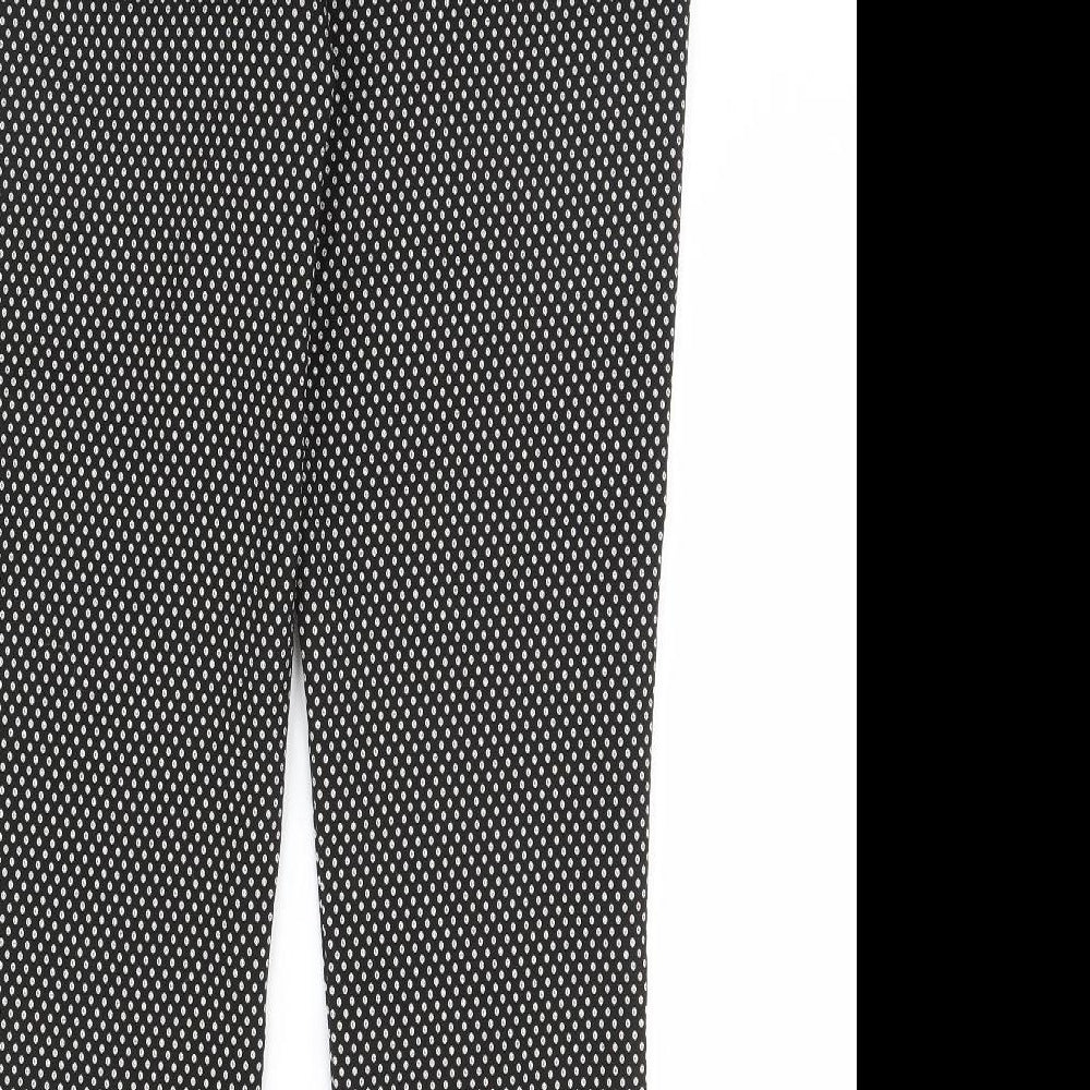 Dorothy Perkins Womens Black Polka Dot  Trousers  Size 14 L31 in