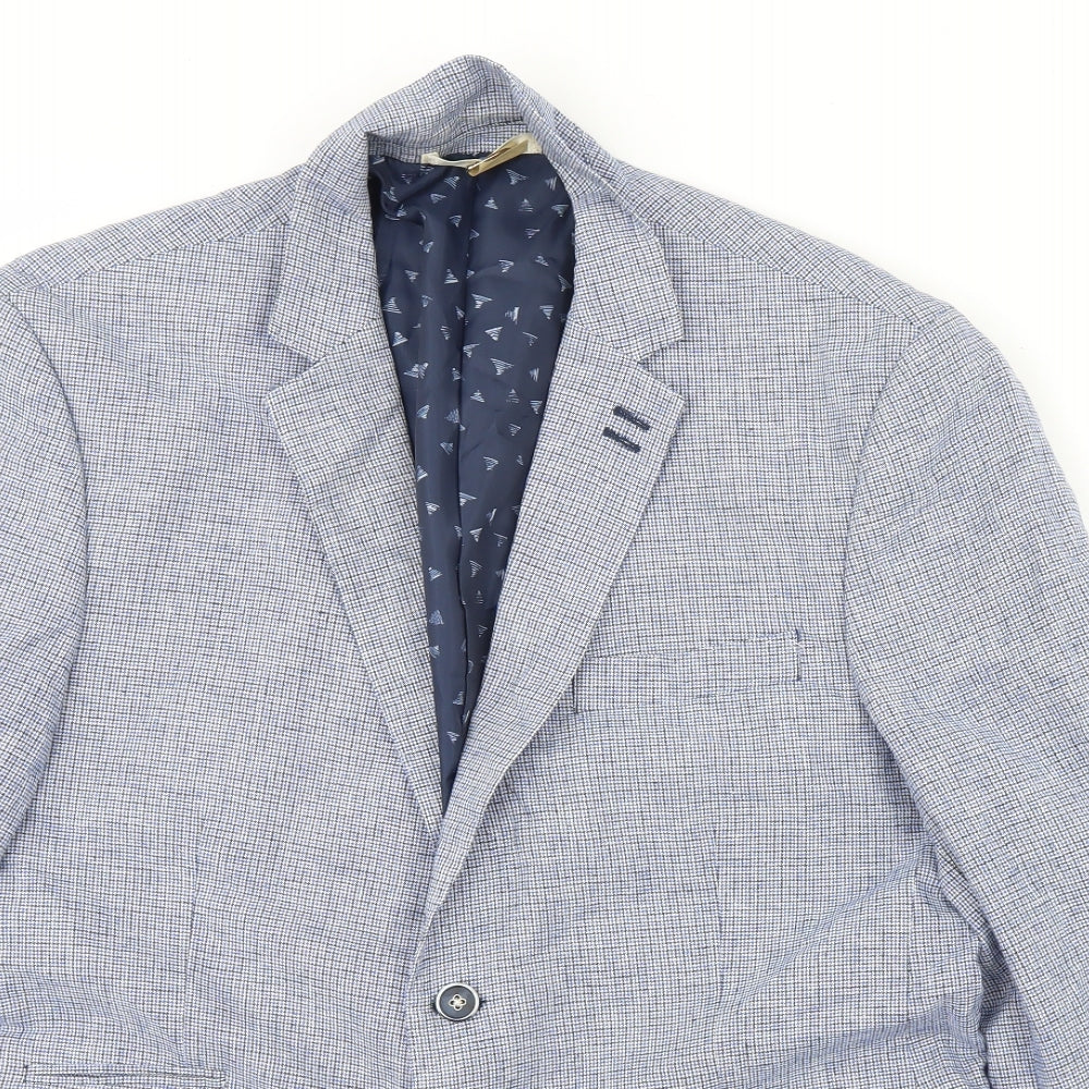 Brook Taverner Mens Blue   Jacket Blazer Size 46  - Shoulder Pads