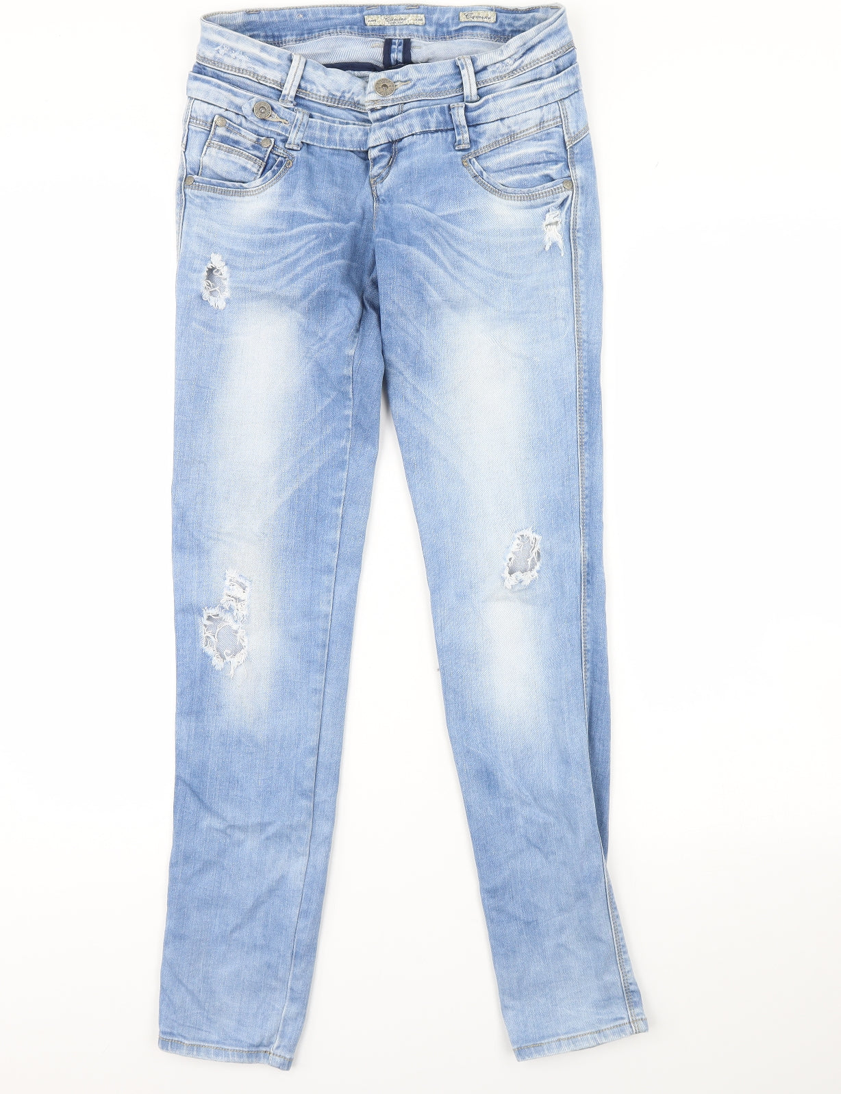 Preworn Womens Blue  Denim Skinny Jeans Size 10 L30 in