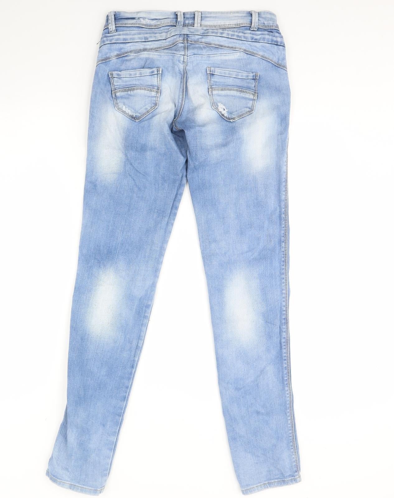Preworn Womens Blue  Denim Skinny Jeans Size 10 L30 in