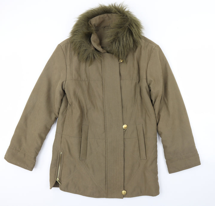 Damart Womens Green Overcoat Coat Size 12