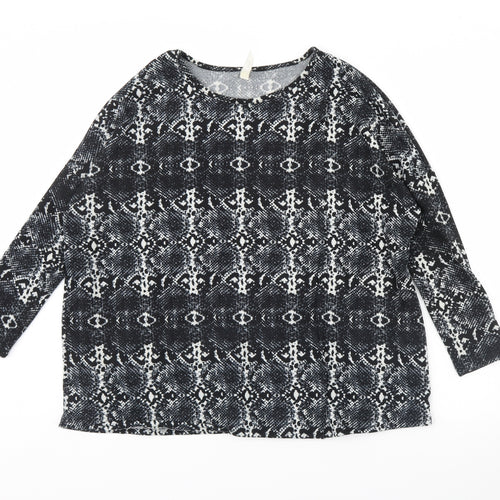 Stella  Womens Black Animal Print  Basic Blouse Size 8