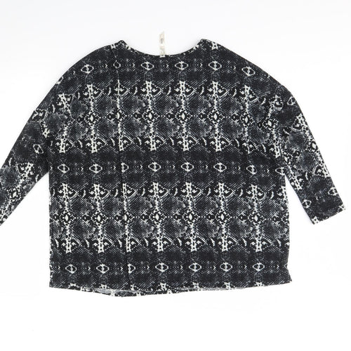 Stella  Womens Black Animal Print  Basic Blouse Size 8