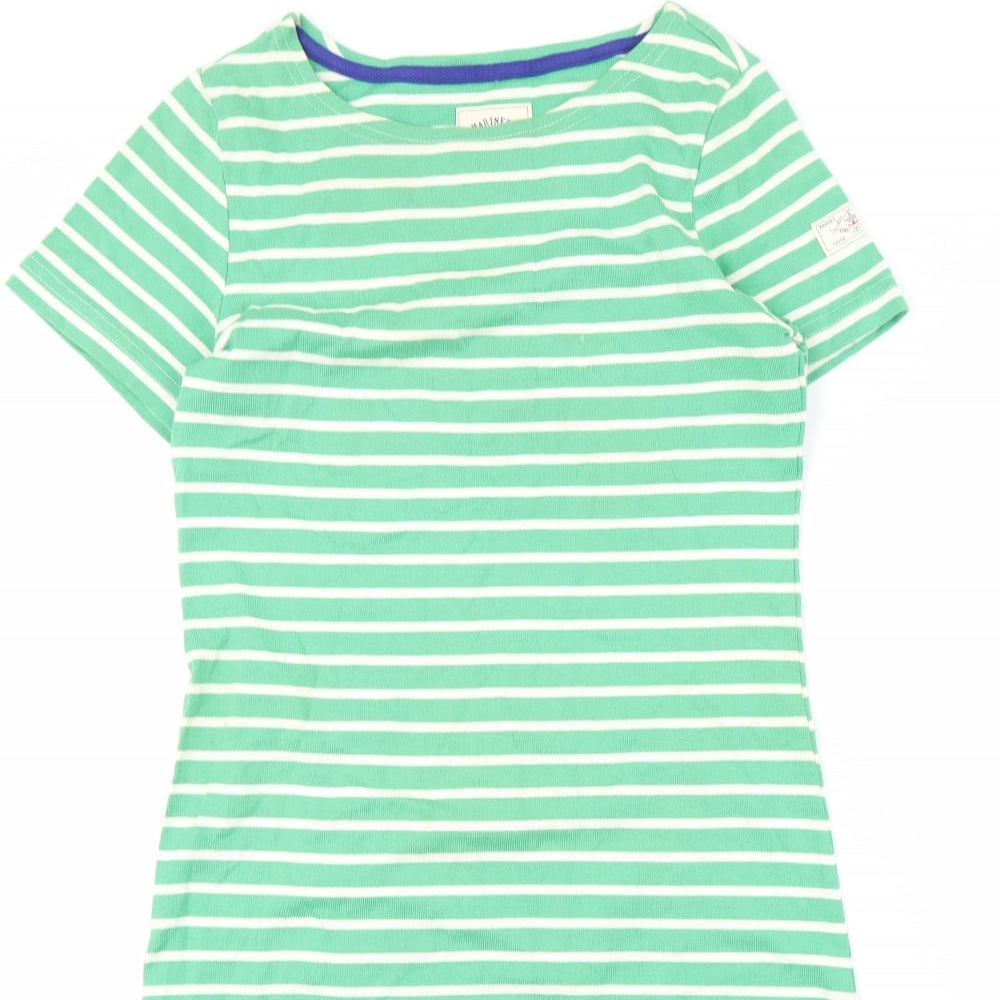 Joules Womens Green Striped  T-Shirt Dress  Size 8