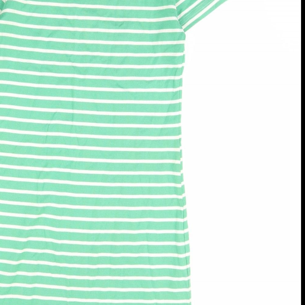 Joules Womens Green Striped  T-Shirt Dress  Size 8