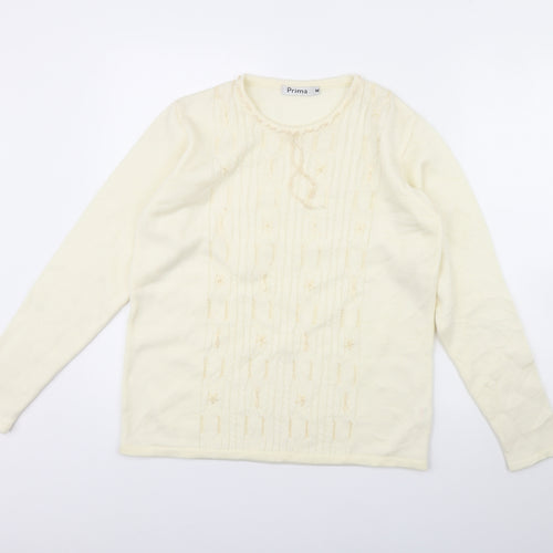 Prima Womens Ivory   Pullover Jumper Size M