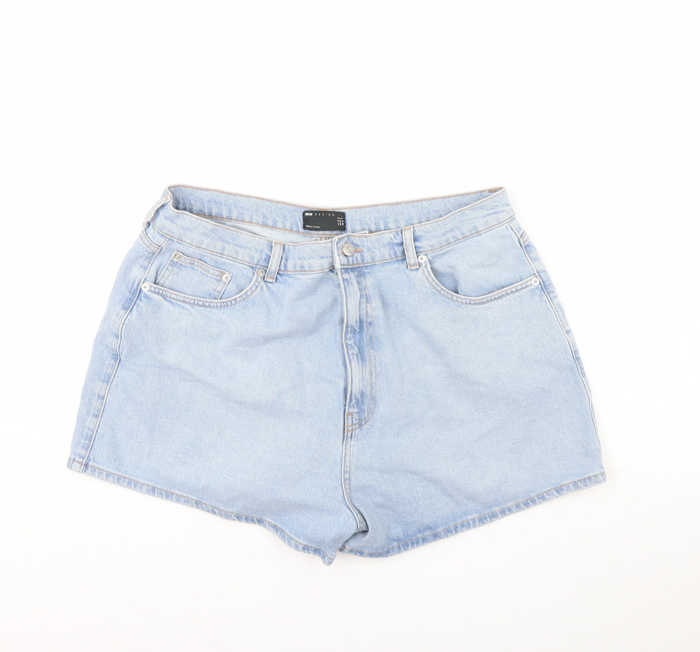 ASOS Womens Blue  Denim Hot Pants Shorts Size 18