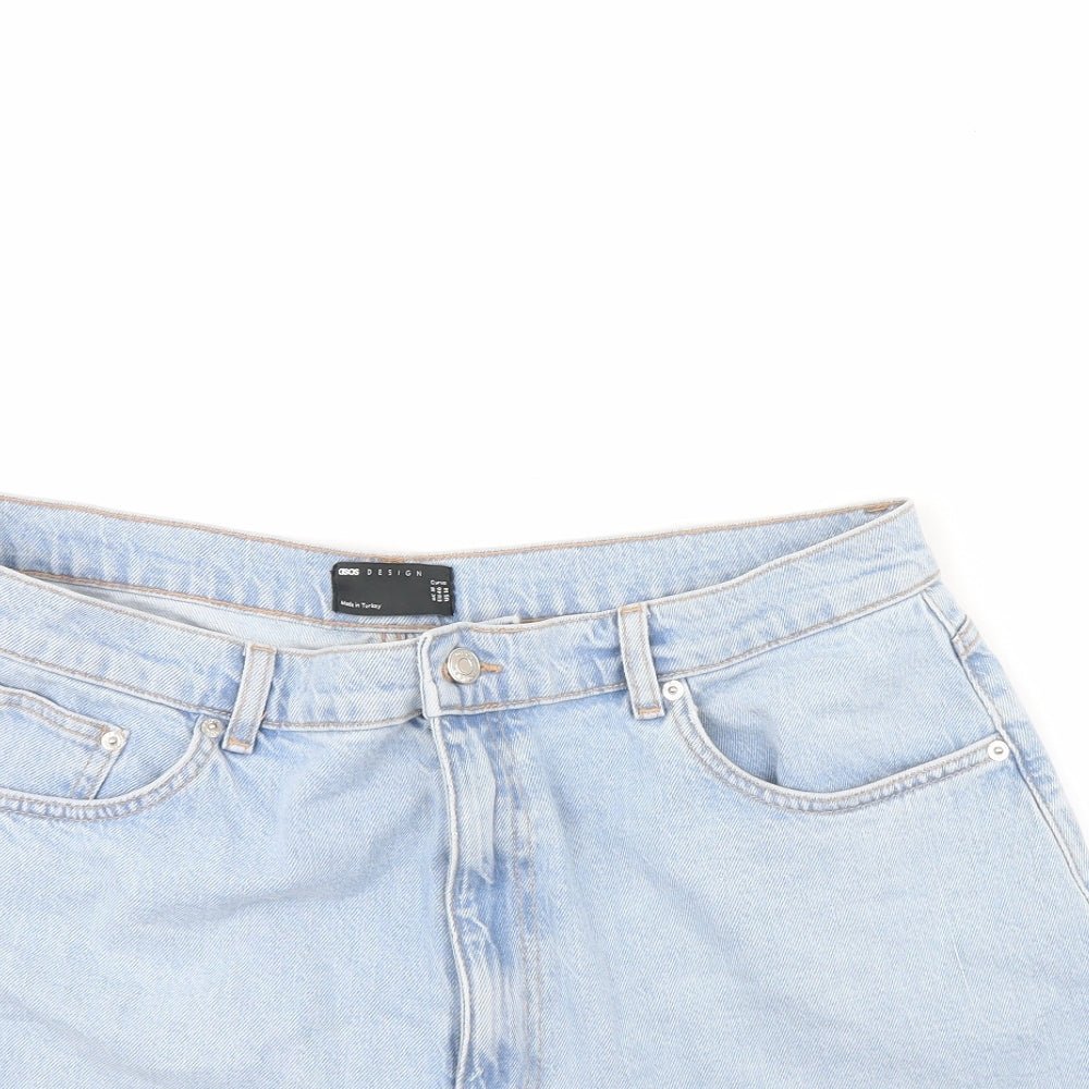 ASOS Womens Blue  Denim Hot Pants Shorts Size 18