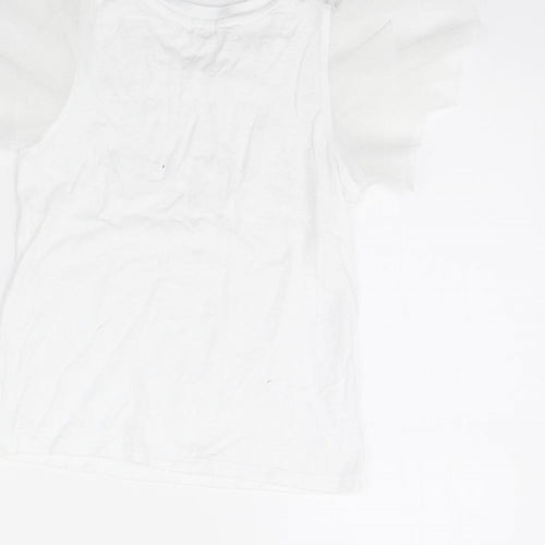 River Island Girls White   Basic T-Shirt Size 7 Years